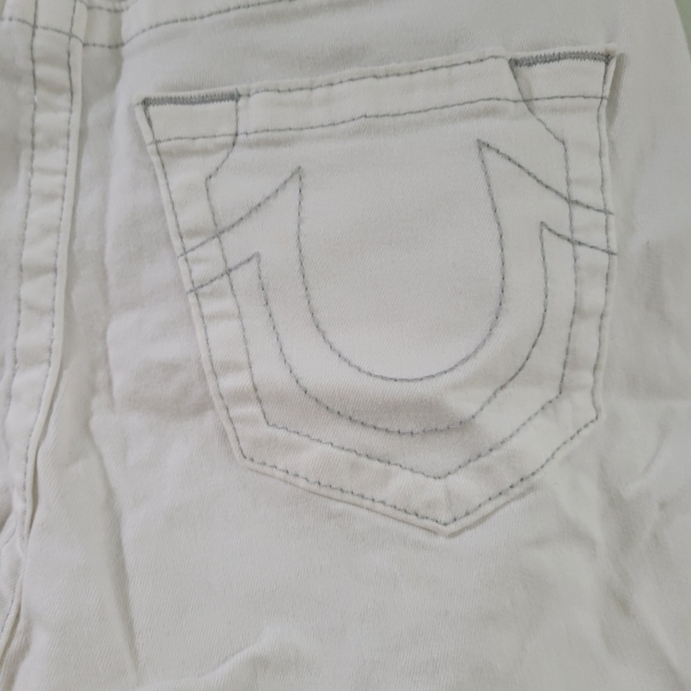 TRUE RELIGION Stretch Denim Shorts Contrast Stitching. 28 Excellent - Picture 7 of 14